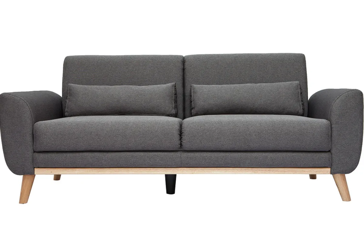 Miliboo Design-Sofa 3 Plätze Stoff dunkelgrauer EKTOR* Design-sofas