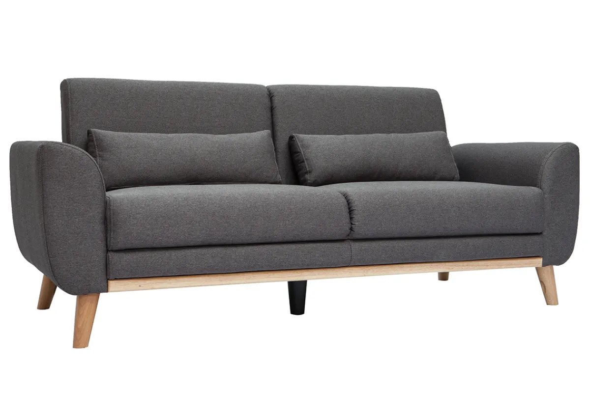 Miliboo Design-Sofa 3 Plätze Stoff dunkelgrauer EKTOR* Design-sofas