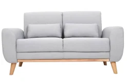 Miliboo Design-Sofa 2 Plätze Stoff Grau Eichenbeine EKTOR* Design-sofas