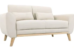 Miliboo Design-Sofa 2 Plätze Stoff naturfarben und Eichenbeine EKTOR* Design-sofas