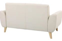 Miliboo Design-Sofa 2 Plätze Stoff naturfarben und Eichenbeine EKTOR* Design-sofas