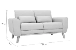 Miliboo Design-Sofa 2 Plätze Stoff naturfarben und Eichenbeine EKTOR* Design-sofas