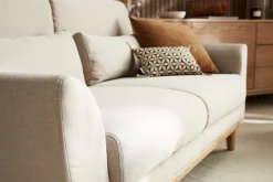 Miliboo Design-Sofa 3 Plätze Stoff naturfarben Eichenbeine EKTOR* Design-sofas