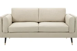 Miliboo Design-Sofa aus cappuccino-beige-meliertem Stoff 2-Sitzer STING* Design-sofas