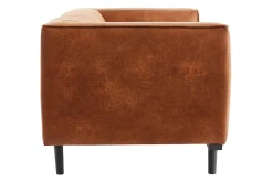 Miliboo Design-Sofa aus Leder in Antikoptik Cognacbraun 2/3-Sitzer MORRIS* Ledersofas