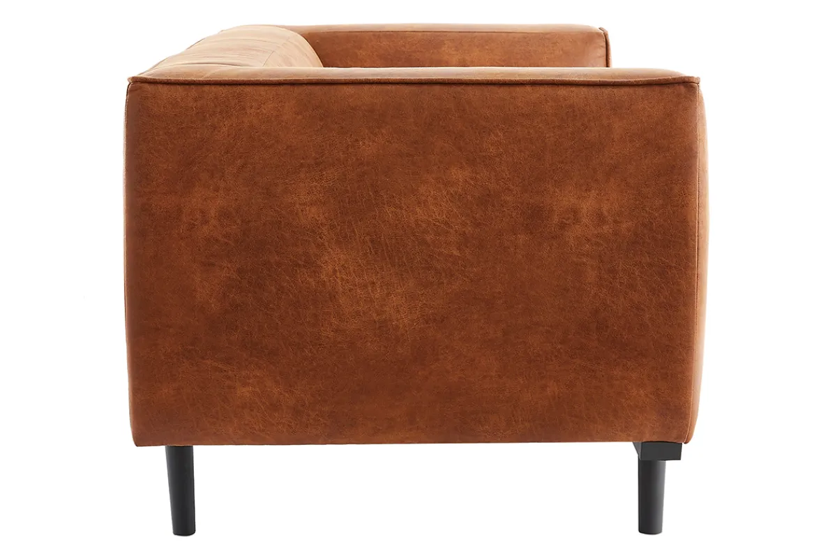 Miliboo Design-Sofa aus Leder in Antikoptik Cognacbraun 2/3-Sitzer MORRIS* Ledersofas