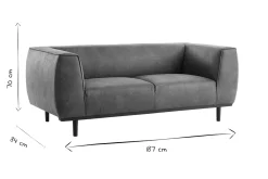 Miliboo Design-Sofa aus Leder in Antikoptik Cognacbraun 2/3-Sitzer MORRIS* Ledersofas