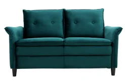 Miliboo Design-Sofa aus Samt Petrolblau 2 Plätze CLIFF* Design-sofas