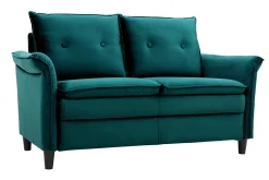 Miliboo Design-Sofa aus Samt Petrolblau 2 Plätze CLIFF* Design-sofas