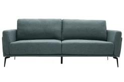 Miliboo Design-Sofa im graugrünen Samtdesign mit schwarzem Metallfuß 3-Sitzer MOSCO* Design-sofas