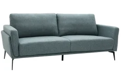 Miliboo Design-Sofa im graugrünen Samtdesign mit schwarzem Metallfuß 3-Sitzer MOSCO* Design-sofas