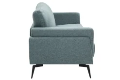 Miliboo Design-Sofa im graugrünen Samtdesign mit schwarzem Metallfuß 3-Sitzer MOSCO* Design-sofas