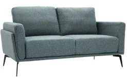 Miliboo Design-Sofa im grüngrauem Samtdesign mit schwarzem Metallfuß 2-Sitzer MOSCO* Design-sofas