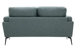 Miliboo Design-Sofa im grüngrauem Samtdesign mit schwarzem Metallfuß 2-Sitzer MOSCO* Design-sofas