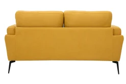 Miliboo Design-Sofa im senfgelbem Samtdesign mit schwarzem Metallfuß 2-Sitzer MOSCO* Design-sofas