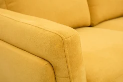 Miliboo Design-Sofa im senfgelbem Samtdesign mit schwarzem Metallfuß 2-Sitzer MOSCO* Design-sofas