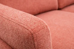 Miliboo Design-Sofa im terracottafarbenem Samtdesign mit schwarzem Metallfuß 2-Sitzer MOSCO* Design-sofas