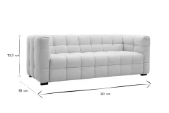 Miliboo Design-Sofa mit beigem Stoff im Samtdesign 3-Sitzer CORTO* Design-sofas