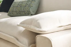 Miliboo Design-Sofa mit blaugrauem Stoff im Samtdesign und schwarzem Metall 3-Sitzer DORY* Design-sofas