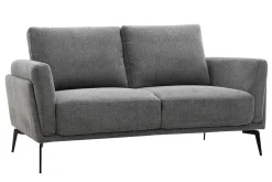 Miliboo Design-Sofa mit grauem Stoff im Samtdesign 2-Sitzer MOSCO* Design-sofas