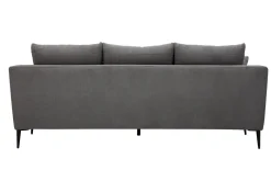 Miliboo Design-Sofa mit grauem Stoff im Samtdesign und schwarzem Metall 3-Sitzer JERRY* Design-sofas