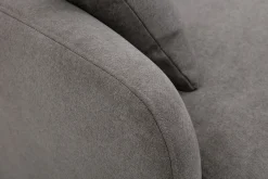 Miliboo Design-Sofa mit grauem Stoff im Samtdesign und schwarzem Metall 3-Sitzer JERRY* Design-sofas