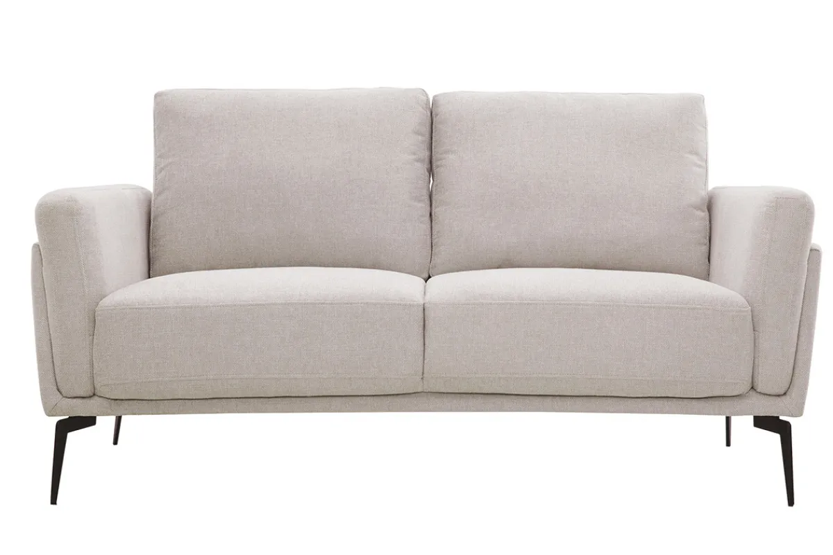 Miliboo Design-Sofa mit Stoff im Samtdesign Beige 2-Sitzer MOSCO* Design-sofas