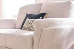 Miliboo Design-Sofa mit Stoff im Samtdesign Beige 2-Sitzer MOSCO* Design-sofas