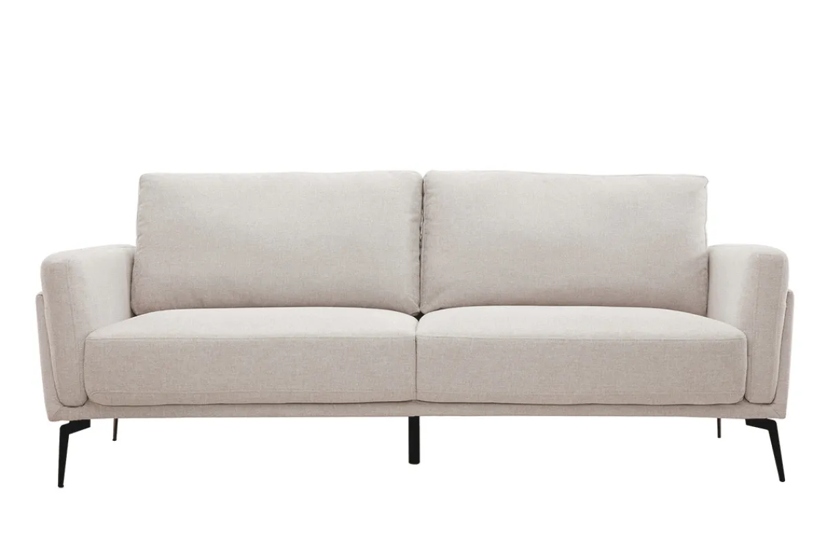 Miliboo Design-Sofa mit Stoff im Samtdesign Beige 3-Sitzer MOSCO* Design-sofas