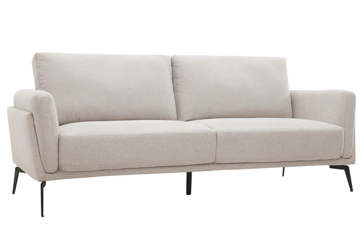Miliboo Design-Sofa mit Stoff im Samtdesign Beige 3-Sitzer MOSCO* Design-sofas