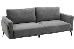 Miliboo Design-Sofa mit Stoff im Samtdesign Grau 3-Sitzer MOSCO* Design-sofas
