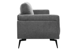 Miliboo Design-Sofa mit Stoff im Samtdesign Grau 3-Sitzer MOSCO* Design-sofas