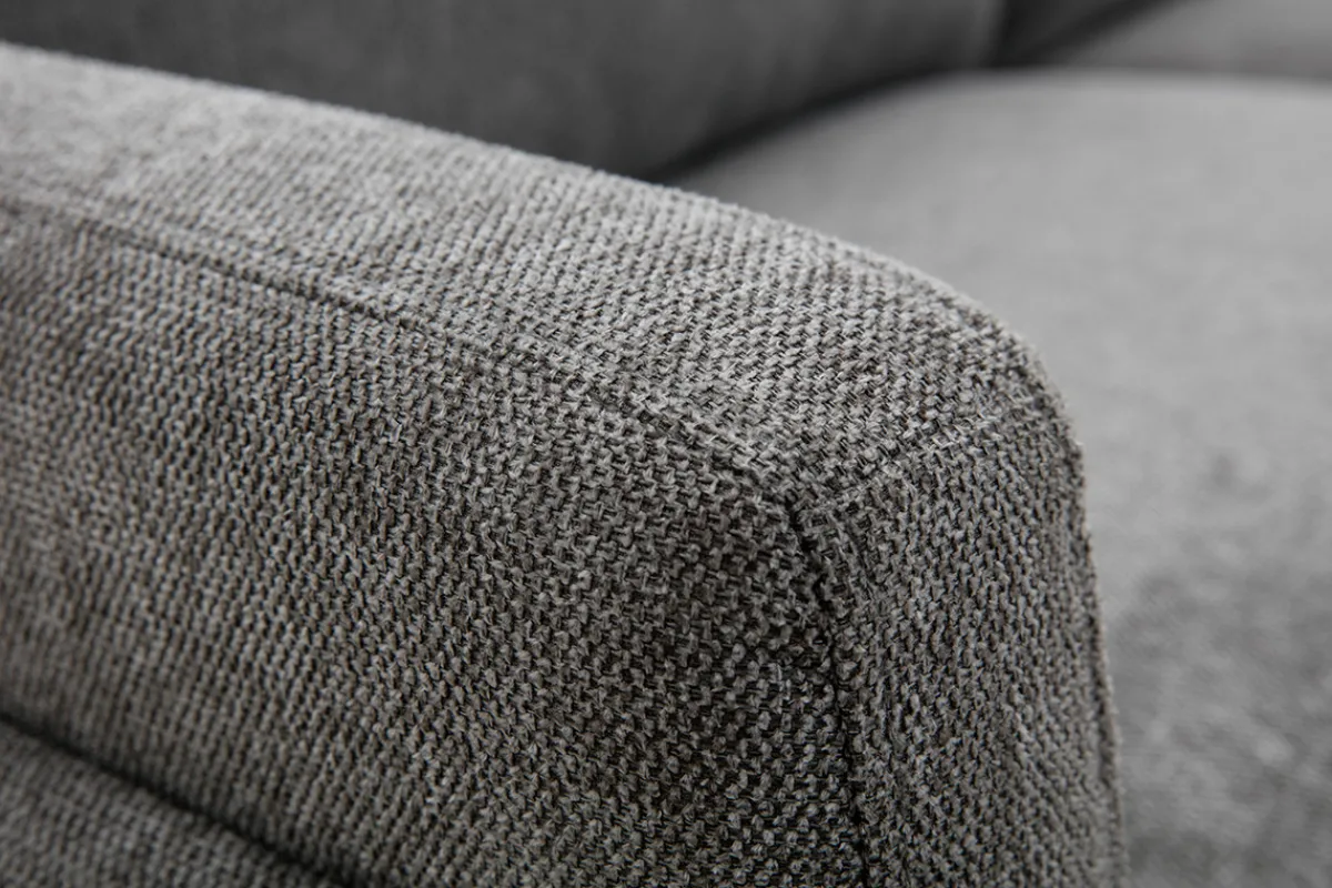 Miliboo Design-Sofa mit Stoff im Samtdesign Grau 3-Sitzer MOSCO* Design-sofas