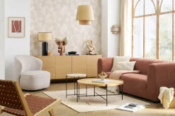 Miliboo Design-Sofa mit Stoff im Samtdesign Terracotta 3-4-Sitzer OLIVEIRO* Design-sofas