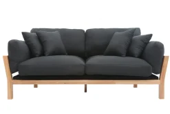 Miliboo Design-Sofa 3-Sitzer abziehbarer, anthrazitgrauer Stoff YNOK* Design-sofas