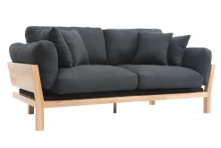 Miliboo Design-Sofa 3-Sitzer abziehbarer, anthrazitgrauer Stoff YNOK* Design-sofas