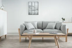 Miliboo Design-Sofa 3-Sitzer abziehbarer, anthrazitgrauer Stoff YNOK* Design-sofas
