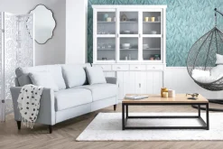 Miliboo Design-Sofa 3-Sitzer aus hellgrauem Stoff mit Stauraum MEDLEY* Design-sofas