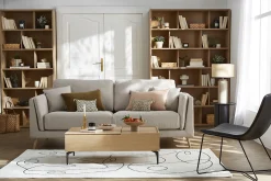 Miliboo Design-Sofa 3-Sitzer aus naturbeigem Stoff VOGUE* Design-sofas