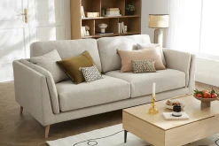 Miliboo Design-Sofa 3-Sitzer aus naturbeigem Stoff VOGUE* Design-sofas