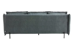Miliboo Design-Sofa 3/4-Sitzer in blaugrauem Veloursstoff und schwarzem Metall ALMAR* Design-sofas