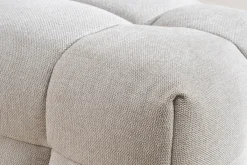 Miliboo Design-Sofa 3-Sitzer mit Fußstütze aus beigem Stoff im Samtdesign CORTO* Design-sofas