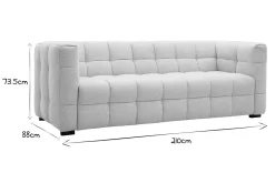 Miliboo Design-Sofa 3-Sitzer mit Fußstütze aus beigem Stoff im Samtdesign CORTO* Design-sofas