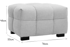 Miliboo Design-Sofa 3-Sitzer mit Fußstütze aus beigem Stoff im Samtdesign CORTO* Design-sofas
