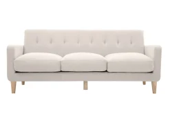Miliboo Design-Sofa skandinavisch naturfarbener Stoff 3-Sitzer LUNA* Design-sofas