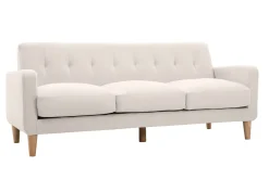 Miliboo Design-Sofa skandinavisch naturfarbener Stoff 3-Sitzer LUNA* Design-sofas