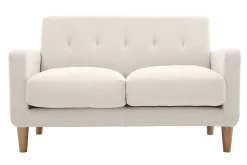 Miliboo Design-Sofa skandinavisch naturfarbener Stoff 2-Sitzer LUNA* Design-sofas