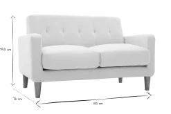 Miliboo Design-Sofa skandinavisch naturfarbener Stoff 2-Sitzer LUNA* Design-sofas