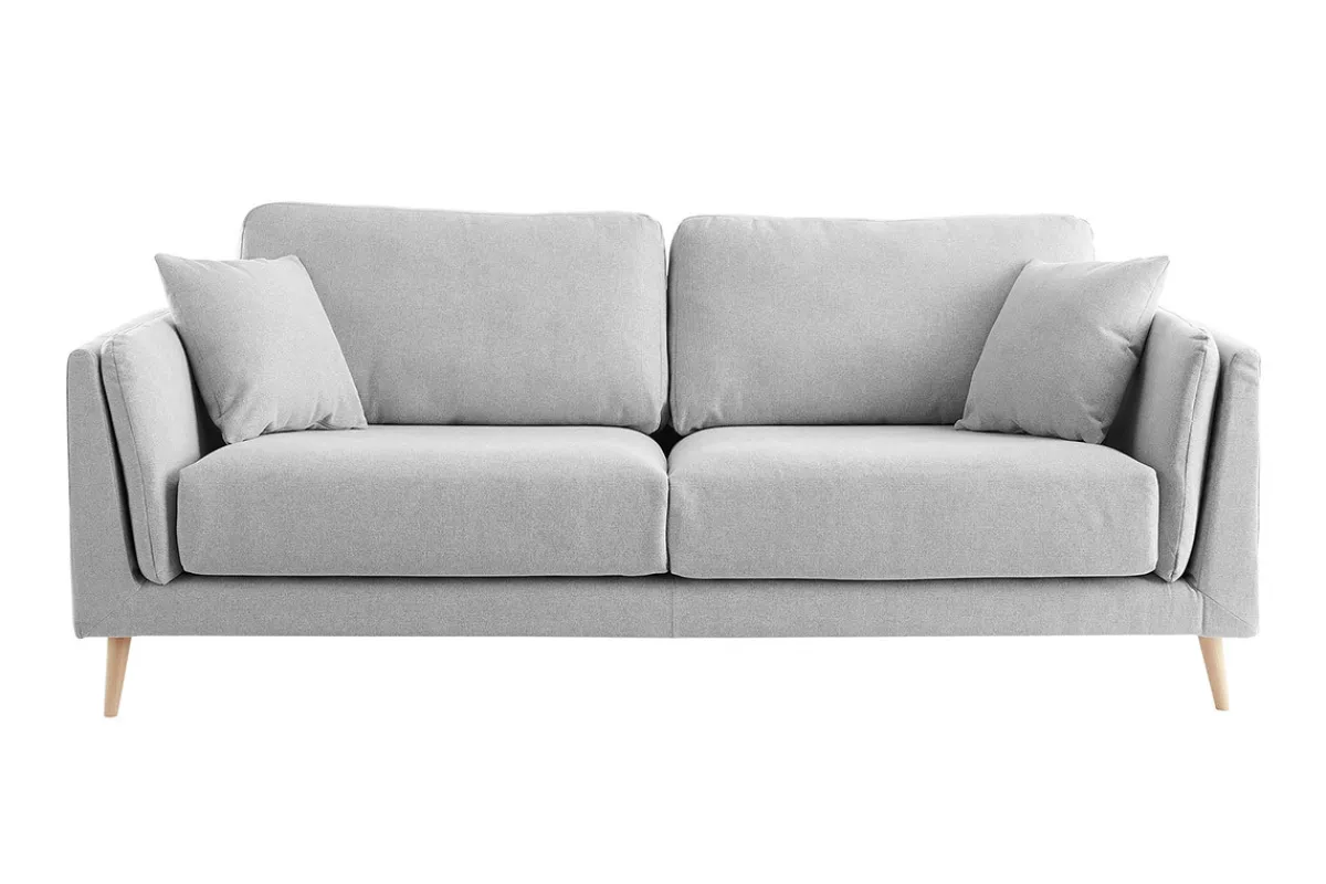 Miliboo Design-Sofa VOGUE drei Sitze aus hellgrauem Samt* Design-sofas