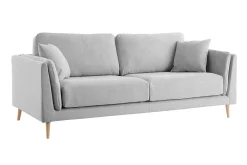 Miliboo Design-Sofa VOGUE drei Sitze aus hellgrauem Samt* Design-sofas